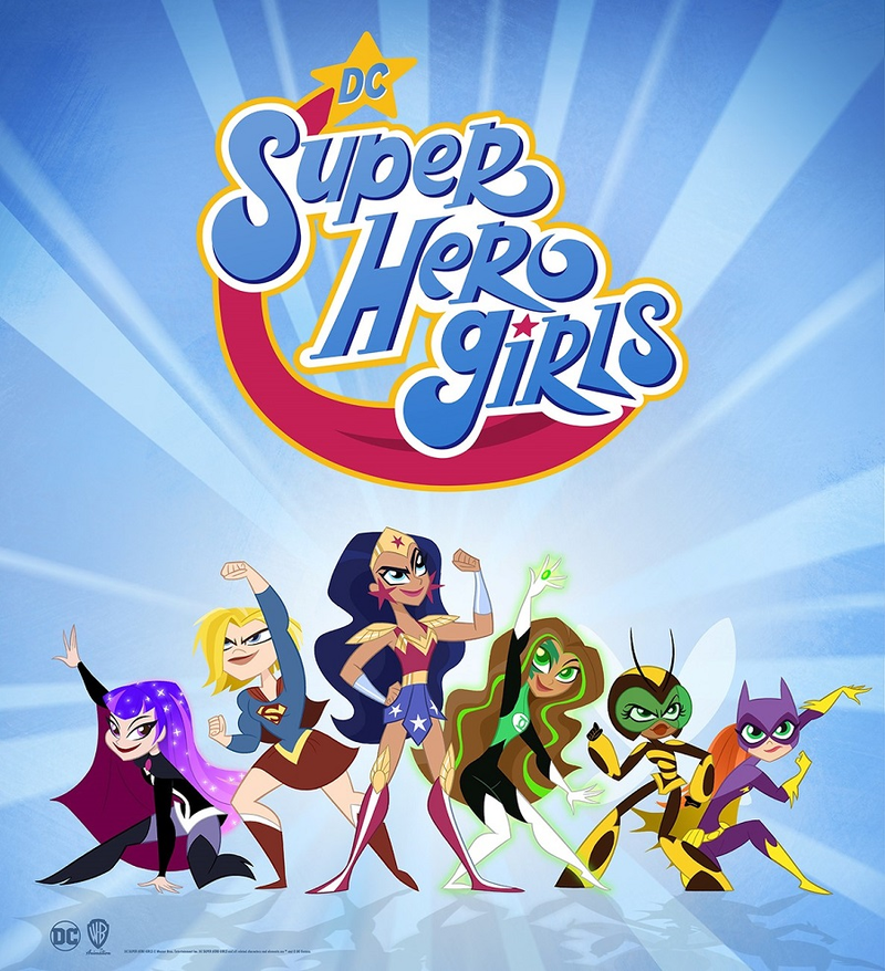 From left to right: Zatanna, Supergirl, Wonder Woman, Jessica Cruz, Bumblebee, and Batgirl.